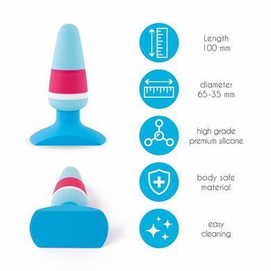 Анальная пробка FeelzToys Plugz Butt Blue 3,2 см - фото