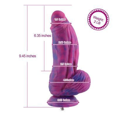 Фаллоимитатор для секс-машин Hismith 9.45" Silicone Fantasy Series, Фиолетовый