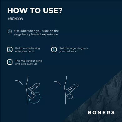 Ерекційне кільце Boners Classic Cock & Ball Ring Grey - фото