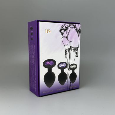 Набір анальних пробок з кристалами Rianne S Booty Plug Set Black (3 шт.): як правильно користуватися анальною пробкою - фото