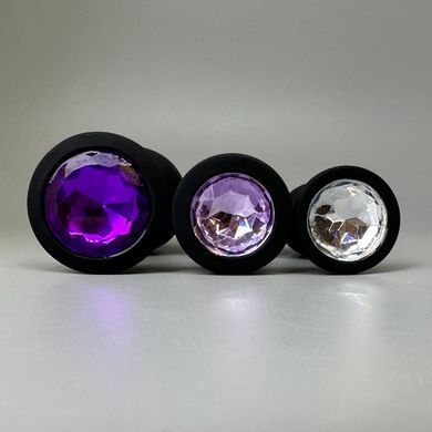 Набір анальних пробок з кристалами Rianne S Booty Plug Set Black (3 шт.): як правильно користуватися анальною пробкою - фото