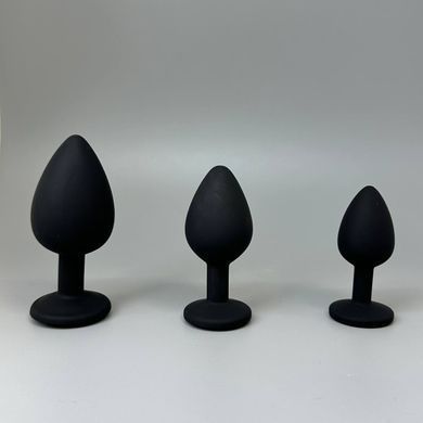 Набір анальних пробок з кристалами Rianne S Booty Plug Set Black (3 шт.): як правильно користуватися анальною пробкою - фото