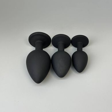 Набір анальних пробок з кристалами Rianne S Booty Plug Set Black (3 шт.): як правильно користуватися анальною пробкою - фото