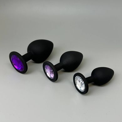 Набір анальних пробок з кристалами Rianne S Booty Plug Set Black (3 шт.): як правильно користуватися анальною пробкою - фото