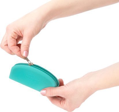 Косметичка для зберігання PowerBullet Silicone Zippered Bag Teal - фото