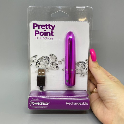 Вибропуля PowerBullet - Pretty Point Rechargeable Purple - фото