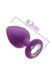 Анальная пробка фиолетовая со стразом MAI Attraction Toys (3,5см) - фото товара