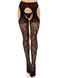 Еротичні колготки Leg Avenue Eyelet lace suspender hose Black One Size - фото товару