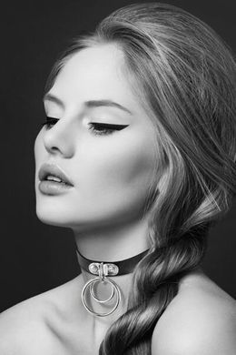 Чокер з двома кільцями з екокожі Bijoux Pour Toi TWO RINGS