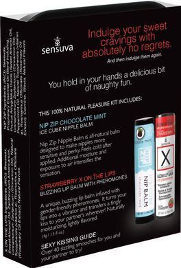 Подарунковий набір Sensuva Lips & Nips Pleasure Kit полуниця в шоколаді 2x4г