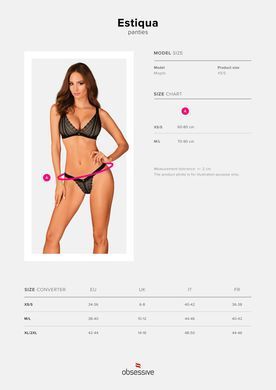 Трусики Obsessive Estiqua panties M/L черные