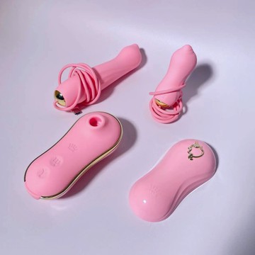 Zalo UNICORN Vibratrion & Thrusting Set PINK - набір секс іграшок - фото