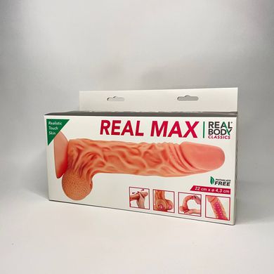 Фалоімітатор з рухомою крайньою плоттю Real Body Real Max (22 см) великий - фото