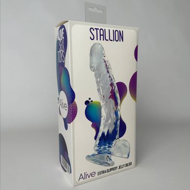 Прозорий фалоімітатор Alive Jelly Dildo Stallion (22 см) - фото