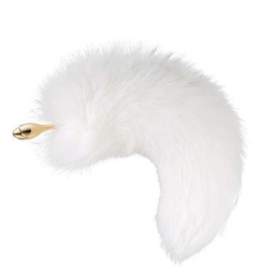 Лисячий хвіст пробка анальна 2,3 см LOCKINK SEVANDA White Fox-Tail Anal Rose-shape Plug