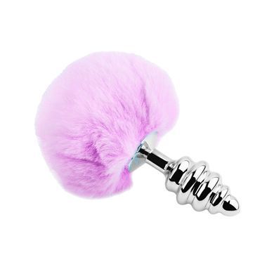 Анальна пробка з хвостиком Purple (4 см) Alive Fluffly Twist Plug L