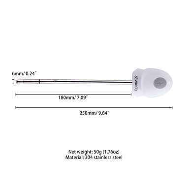 Уретральний зонд LOCKINK SEVANDA Vibrating & E-stim Metal Urethral Sounding White 6 мм - фото