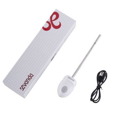 Уретральний зонд LOCKINK SEVANDA Vibrating & E-stim Metal Urethral Sounding White 6 мм - фото
