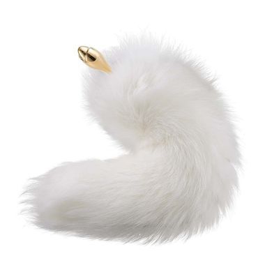 Лисячий хвіст пробка анальна 2,3 см LOCKINK SEVANDA White Fox-Tail Anal Rose-shape Plug
