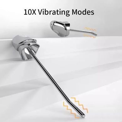 Уретральний зонд LOCKINK SEVANDA Vibrating & E-stim Metal Urethral Sounding White 6 мм - фото