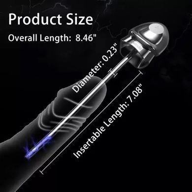Уретральний зонд LOCKINK SEVANDA Vibrating & E-stim Metal Urethral Sounding White 6 мм - фото