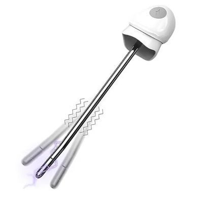Уретральний зонд LOCKINK SEVANDA Vibrating & E-stim Metal Urethral Sounding White 6 мм - фото