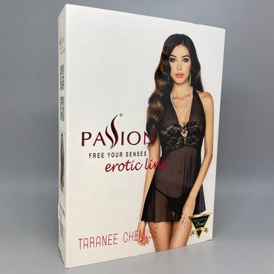 Прозора сорочка і трусики Passion TARANEE CHEMISE black L/XL
