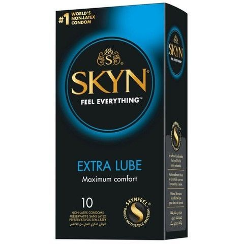 Безлатексні преміум-презервативи SKYN Extra Lube 10 шт - фото
