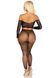 Еротичний комплект Leg Avenue Rhinestone Fishnet Crop Top and Legging One Size Black - фото товару