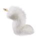 Лисячий хвіст пробка анальна 2,3 см LOCKINK SEVANDA White Fox-Tail Anal Rose-shape Plug