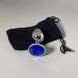 Анальная пробка со стразом Alive Mini Metal Butt Plug S Blue (2,8 см) - фото товара