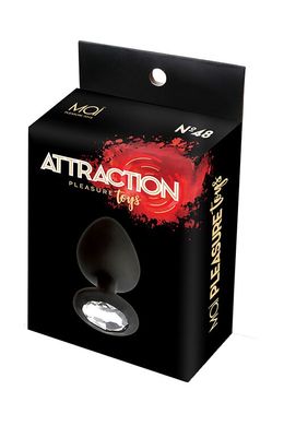 Анальная пробка со стразом черная MAI Attraction Toys (3,5 см) - фото