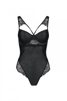 Боди из экокожи и кружева Passion Loona Body black L/XL
