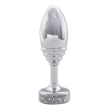 Металева анальна пробка DOXY Butt Plug RIBBED (3,3 см) - фото