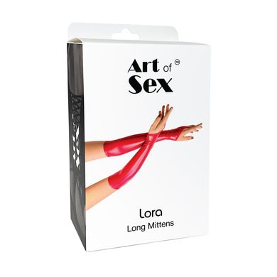 Виниловые митенки длинные Art of Sex Lora красные S