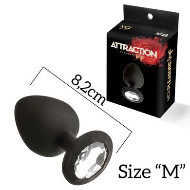 Анальная пробка со стразом черная MAI Attraction Toys (3,5 см) - фото
