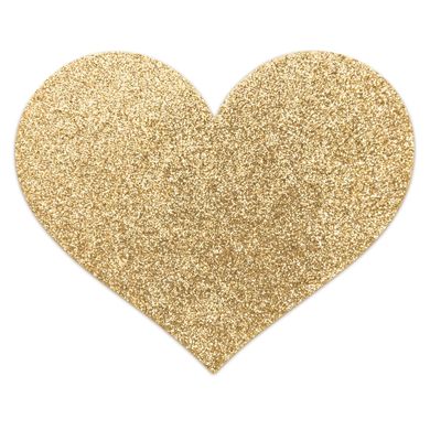 Пэстис-стикини Bijoux Indiscrets - Flash Heart Gold, наклеки на соски - фото