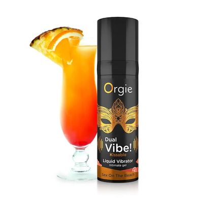 Жидкий вибратор Orgie DUAL VIBE вкус коктейль Секс на пляже (15 мл) - фото