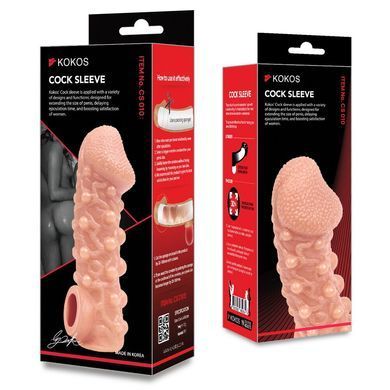 Насадка на член с отверстием для мошонки Kokos Cock Sleeve CS 010-L - фото