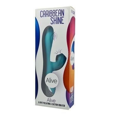 Вібратор з вакуумною стимуляцією Alive Caribbean Shine Blue - фото