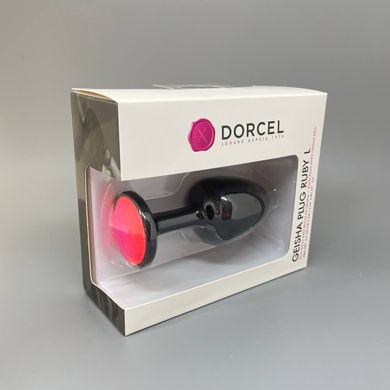 Dorcel Geisha Plug Ruby L - анальна пробка зі стразою (4 см) зі зміщеним центром ваги (пом'ята упаковка) - фото