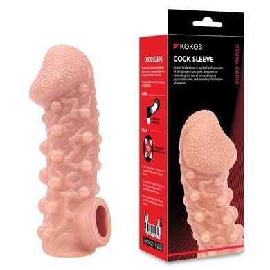 Насадка на член с отверстием для мошонки Kokos Cock Sleeve CS 010-L - фото