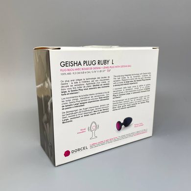 Dorcel Geisha Plug Ruby L - анальна пробка зі стразою (4 см) зі зміщеним центром ваги (пом'ята упаковка) - фото