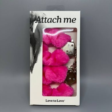 Наручники з плюшевим оздобленням Love To Love ATTACH ME рожеві