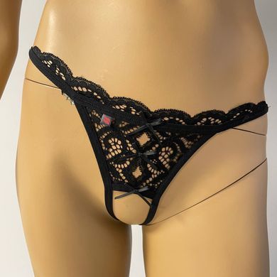 Трусики с доступом Obsessive 831-THC-1 crotchless thong S/M черные