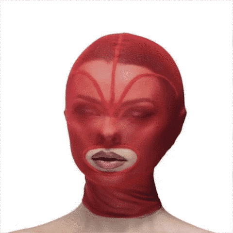 Маска серце з прорізом Feral Feelings Hearts Mask Red/Red