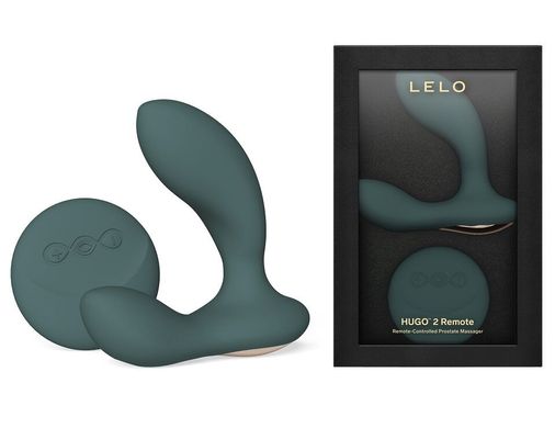 LELO Hugo 2 Remote Green - вибромассажер простаты с пультом управления - фото