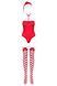 Эротическое боди Obsessive Kissmas teddy red S/M