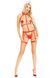 Портупея з чокером і гартери Leg Avenue 2PC Vegan Leather Nurse Harness Teddy and Headband Red S