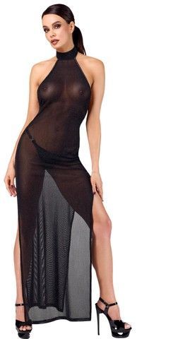 Платье Noir Handmade F372 Onyx Twin-slit Long dress XS